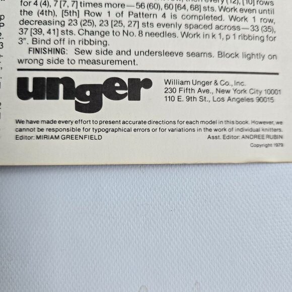 Vintage Unger Skol Yarn Knitting Pattern Book Vol 231 Sweaters & Accessories - Picture 2 of 16